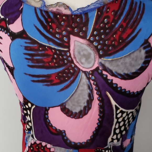 Cavalli Flower Print Dress 42/6 - Picture 5 of 9